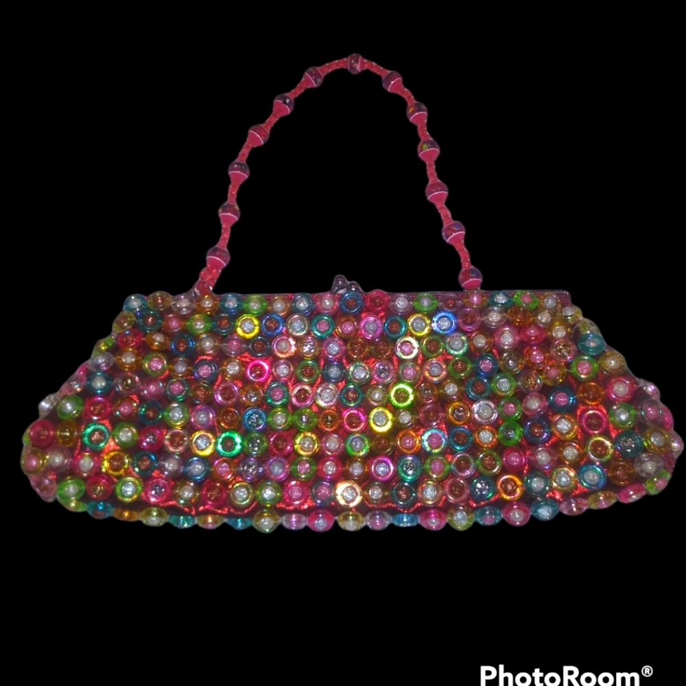 Hand beaded vintage clutch.